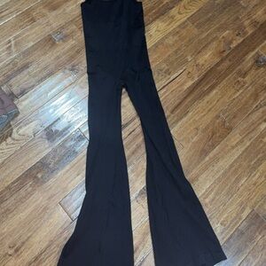 Pink Lily Black Flared Jumpsuit Retro Style